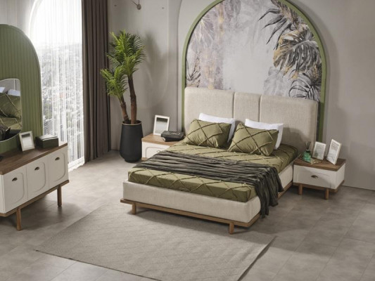 Set completo per camera da letto con comodini, letto e armadio 4 pezzi