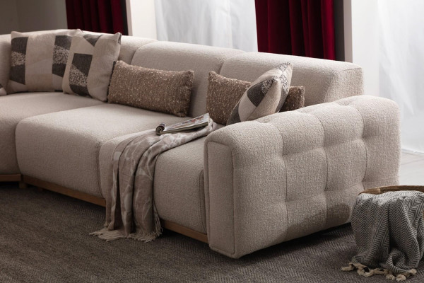 Divano 4 posti divano angolare in tessuto divano imbottito divano beige