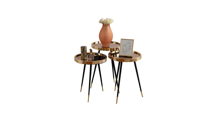 Tavolino da design oro in acciaio inossidabile di lusso per il soggiorno