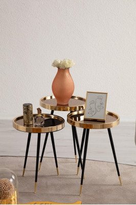 Tavolino da design oro in acciaio inossidabile di lusso per il soggiorno