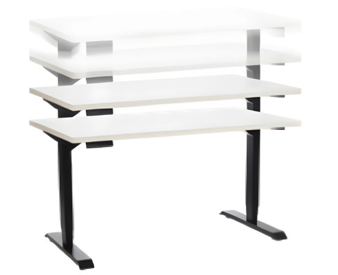 Scrivania elegante bianca nera regolabile in altezza