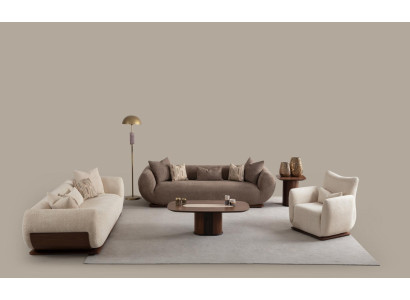 Divano 3+3+1 posti Sofas legno soggiorno divani imbottiti design lusso