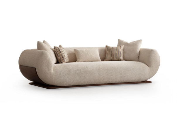 Divano 3+3+1 posti Sofas legno soggiorno divani imbottiti design lusso