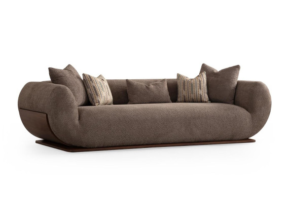 Divano 3+3+1 posti Sofas legno soggiorno divani imbottiti design lusso