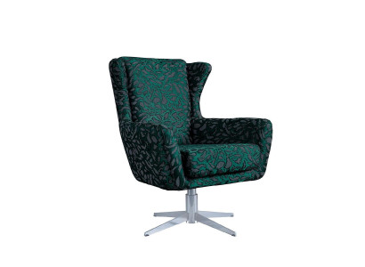 Poltrona in tessuto per soggiorno design moderno verde lusso