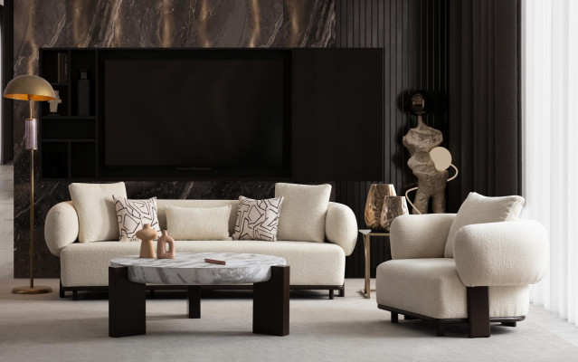 Divano 2x Set 3 posti poltrona Bianco Design Moderno Set Divano