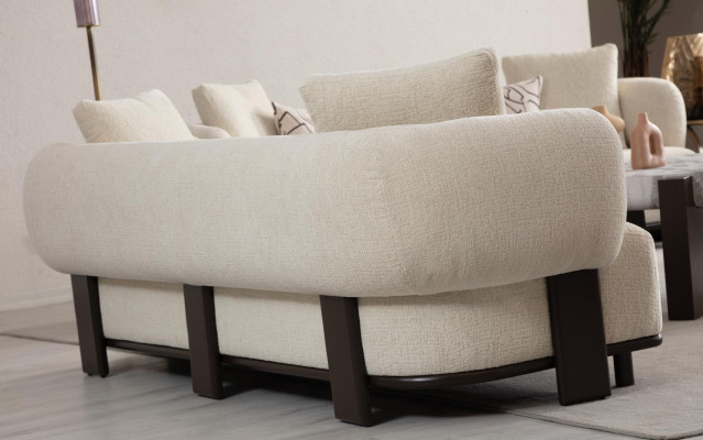 Divano 2x Set 3 posti poltrona Bianco Design Moderno Set Divano