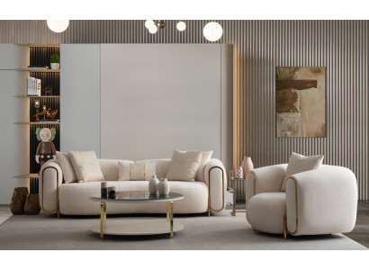 Set di divani 3+3+1 posti Design Divano Poltrone Moderno Lusso Nuovo