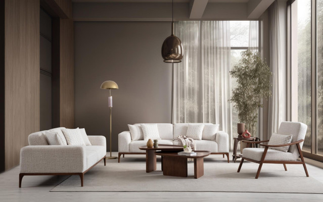 Divano 3+3+1 posti soggiorno poltrona divano set divani in pelle