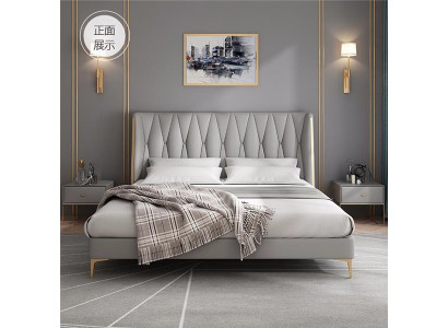 Letto grigio nero designer per giovani lusso letto matrimoniale completo hotel nuovo