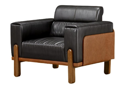 Poltrona 1 posto design nero divani imbottiti tessuto relax moderno JV mobili