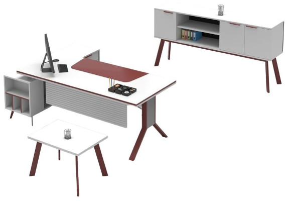 Set da ufficio tavolino tavolo mobile 3 pezzi