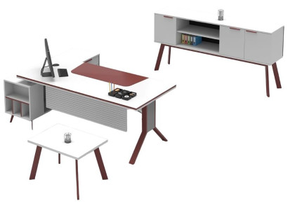 Set da ufficio tavolino tavolo mobile 3 pezzi