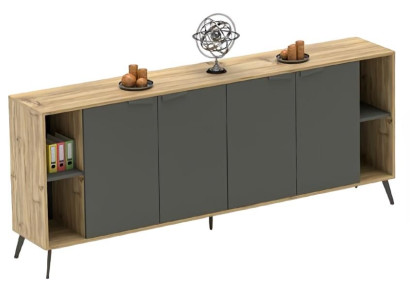 Armadio da ufficio Comò Scaffale Sideboard Studio Beige Grigio