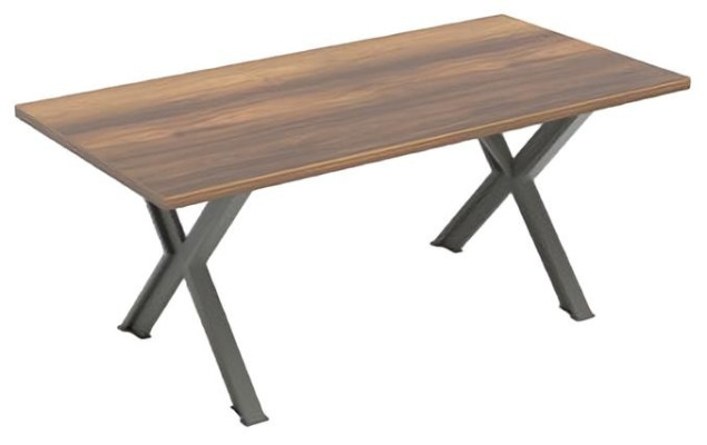 Scrivania da ufficio tavolo marrone camera da lavoro rettangolare moderno