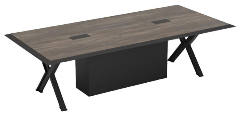 Scrivania tavolo da ufficio rettangolare camera da lavoro ufficio grigio nero legno