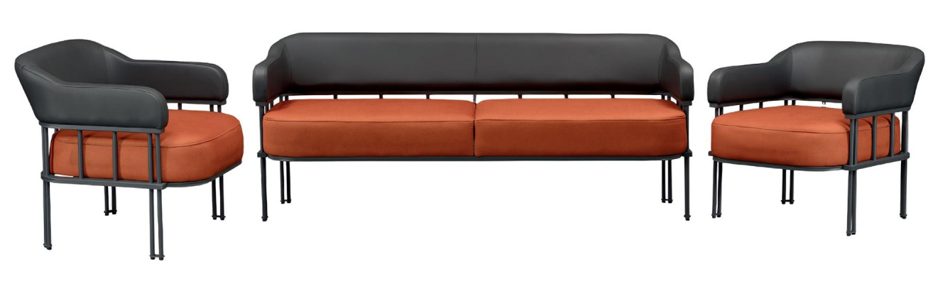 Set di mobili per soggiorno 3 pezzi poltrona in pelle moderna nuova