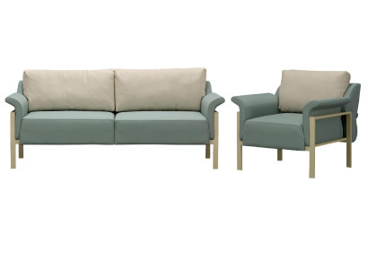 Lussuoso set di divani 3+1 posti poltrona gruppo soggiorno divano in pelle moderno