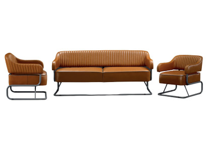 Set 3+1+1 posti mobili di lusso divano poltrona divano imbottito soggiorno legno nuovo