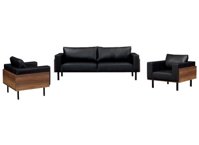 Set divano 3 pezzi 3+1+1 poltrona soggiorno lusso pelle moderno nuovo