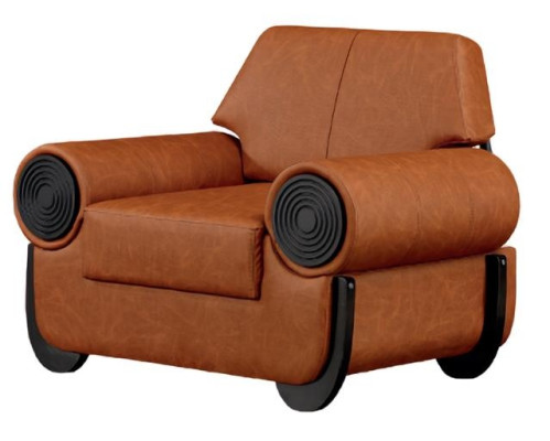 Poltrona arancione imbottita moderna in legno lusso soggiorno monocolore estetica eleganza