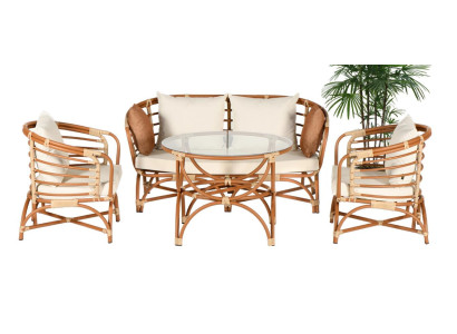 Set di mobili da giardino divano 2 posti tavolo poltrona veranda gruppi di seduta moderno