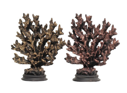 Decorazione moderna figura decorativa 2 pezzi corallo altezza 24 cm statua sculture