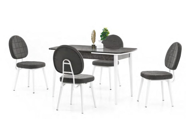 Gruppo da pranzo compatto con tavolo e 4 sedie