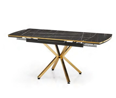 Tavolo da pranzo 120x80 Nero Oro Tavoli da pranzo Sala da pranzo Metallo Marmo