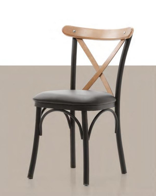 Sedia da pranzo sedia da soggiorno sedia in legno con seduta imbottita nera