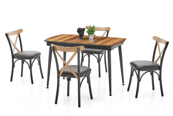 Sedia da pranzo sedia da soggiorno sedia in legno con seduta imbottita nera