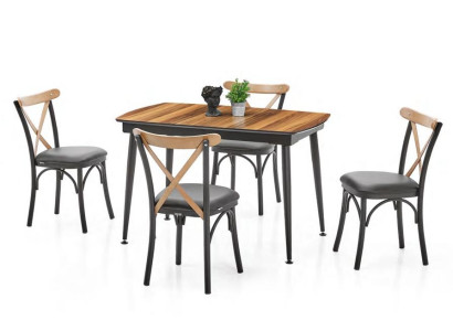 Sedia da pranzo sedia da soggiorno sedia in legno con seduta imbottita nera