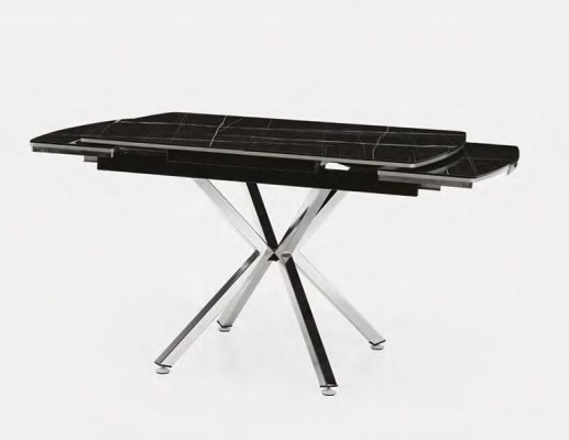 Tavolo da pranzo Tavolo allungabile Tavolo da soggiorno in marmo nero acciaio inossidabile