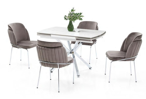 Poltrona da soggiorno Sedia Sedia da pranzo Sedia imbottita con gambe in metallo