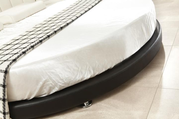 Letto rotondo con illuminazione LED Divano letto moderno Beige Design Camera da letto