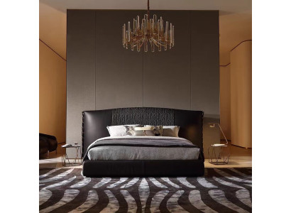 Letto design nero letto imbottito moderno lusso esclusivo stile