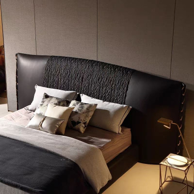 Letto design nero letto imbottito moderno lusso esclusivo stile