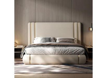Letto imbottito letto di lusso beige design moderno comfort