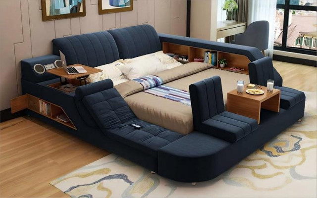 Letto multifunzionale moderno design comfort lounge letto letto imbottito