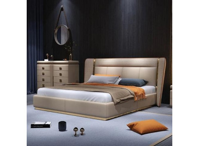 Letto di lusso beige letto imbottito moderno comfort design elegante