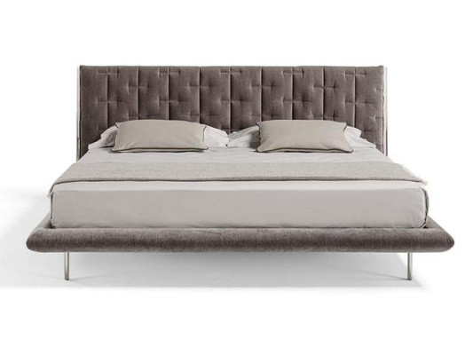 Letto imbottito moderno grigio comfort design elegante letto di lusso