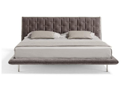Letto imbottito moderno grigio comfort design elegante letto di lusso