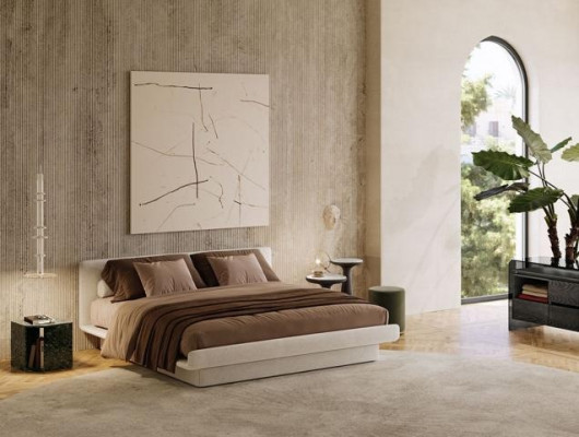 Letto di lusso beige letto imbottito moderno comfort design elegante