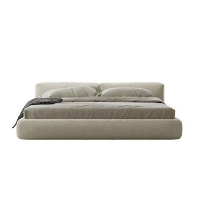 Letto imbottito grigio design moderno comfort elegante letto di lusso