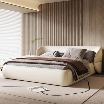 Design letto imbottito divano letto moderno mobili grigio tessuto elegante