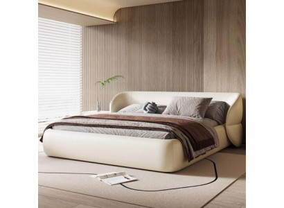 Design letto imbottito divano letto moderno mobili grigio tessuto elegante