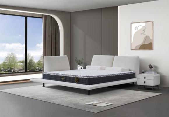 Letto Boxspring Moderno Comfort Design Letto Matrimoniale Testata Bianca Minimalista