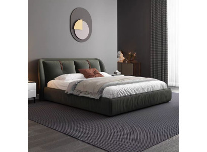 Letto in pelle design verde scuro moderno lusso letto matrimoniale letto imbottito
