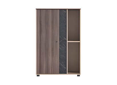 Armadio da ufficio moderno beige marrone effetto legno effetto pietra design aperto scomparti