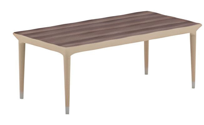Tavolino da caffè moderno beige marrone effetto legno gambe eleganti per design soggiorno